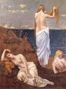 Pierre Puvis de Chavannes Young Girls by the Sea oil painting artist